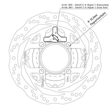 Rohloff E-14 Magnet for 2mm rotors (negro)